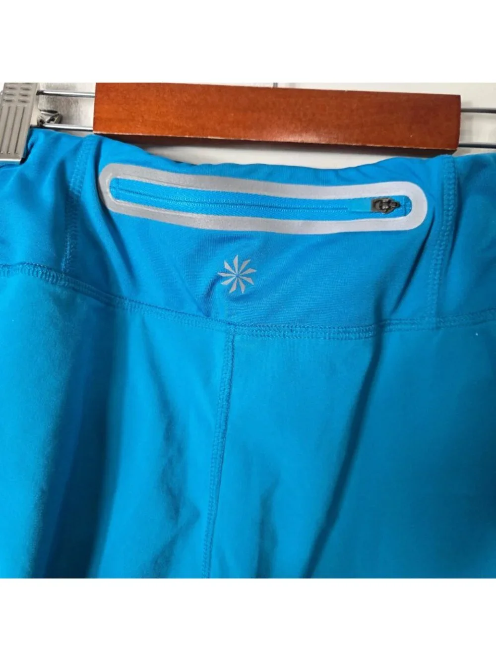 Athleta Size S Ready Set Running Athletic Shorts Flash Blue Reflective trim UPF